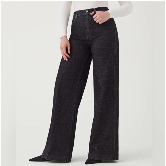 Spanx Wide Leg Pull-on Jeans Charcoal SZ M (8-10) - Picture 1 of 7